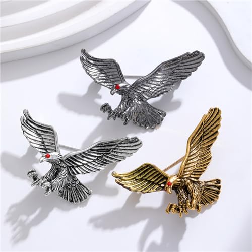 Image of Retro Lion Animal Brooch for Men & Women - Punk, Bull, Eagle, Lion, Wolf Head - Lapel Pin, Safety Pin - Christmas Gifts