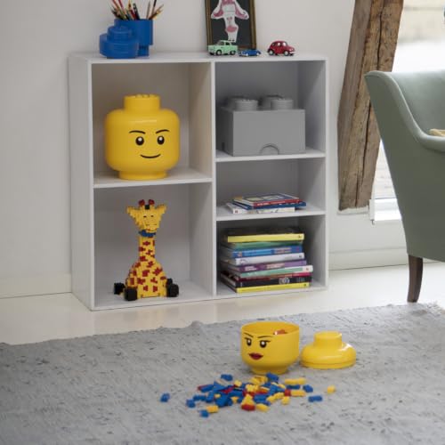 LEGO Storage Head (SMALL) - BOY - Polypropylene Storage Box with Lid for Kids' Toy Storage Stackable Organizer and Fun Storage Solution Toy box yellow - image 5