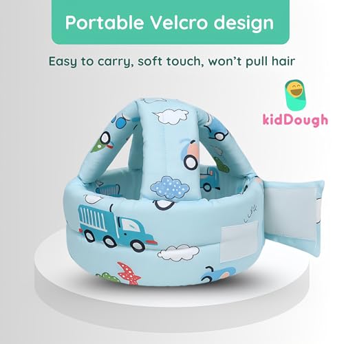 Image of Kiddough Head Protector for Baby Safety | 6 Months-3 Years, Baby Safety Helmet | Proper Air Ventilation for Kids and Toddlers | Secure, Fit & Comfort Lightweighted Helmet (Car Print) (Car Print)