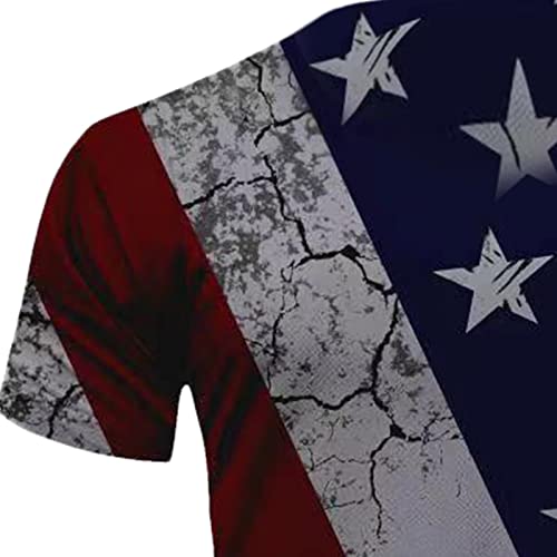Men's White T-Shirts Men's American Flag Graphic Sweatshirts Patriotic Long Sleeve Stand Collar Shirts Quarter Zip Pullover Men A008 #TOP3
