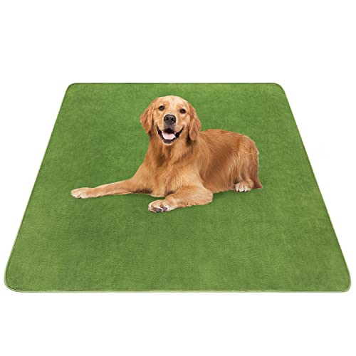 Hunde-Urini-Pads, waschbar, Pnimaund, wiederverwendbar, 165,1 x 121,9 cm, extra groß, rutschfest, schnell saugfähig, wasserdicht, Welpen-Trainingspads für Boden, Sofa, Autositz, Grün Cover
