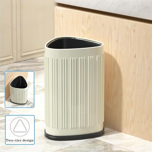 Papelera de acero inoxidable elegante y duradera para baño y salón 8
