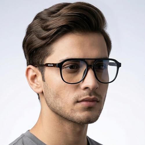 Image of ROYAL SON Blue Cut Computer Glasses | Anti Glare & Blocks Harmful Rays | UV Protected | Full Rim | Square | Men & Women | Small | SF-RS9090