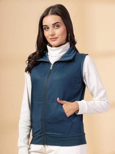 Image of UZARUS Women's Half Sleeves Cotton Fleece Premium Jacket