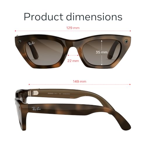 Image of Meta Ray-Ban (Gen 3) Zena, Havana, Gradient Brown Lenses, AI Glasses with Camera for Men, Women