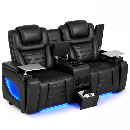 TUNYI Power Loveseat Recliner with Tray