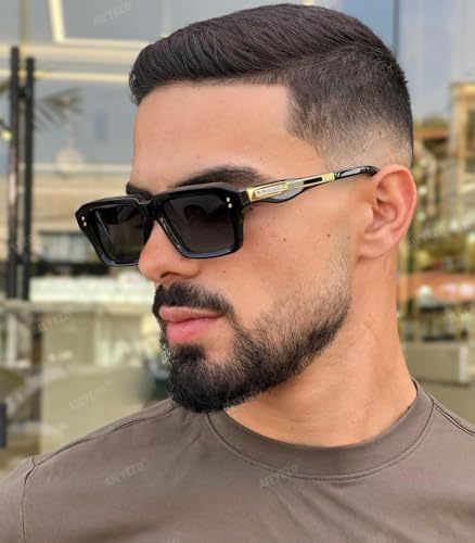 AIEYEZO Rectangle Sunglasses for Men Women Fashion Square Frame Sun Glasses 90’s Retro Designer Shades3