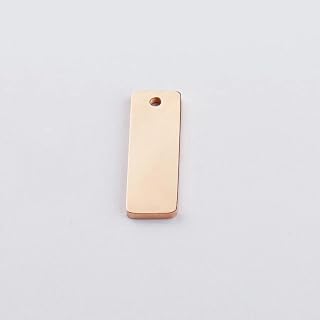 FUPOHUA Colgante Extensor Rectangular con dijes, Etiquetas para Grabar Logotipos, dijes de Conector de Acero Inoxidable Pulido Espejo, joyería DIY, 6 x 18 mm, 20 Unidades
