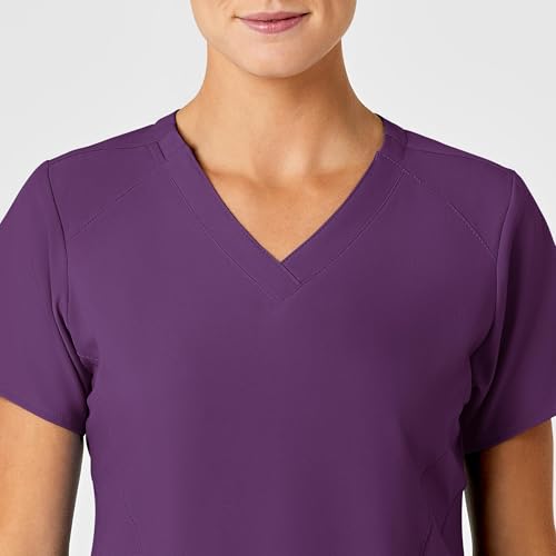 WINK W123 Women's Stylized V-Neck Scrub Top, Eggplant, M by WINK - Used condition - Image 2