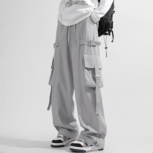 XYXIONGMAO Men's Black Multi-Pocket Sweatpants Streetwear Pleated Techwear Joggers Overalls Casual Hip Hop Loose Cargo Pants3