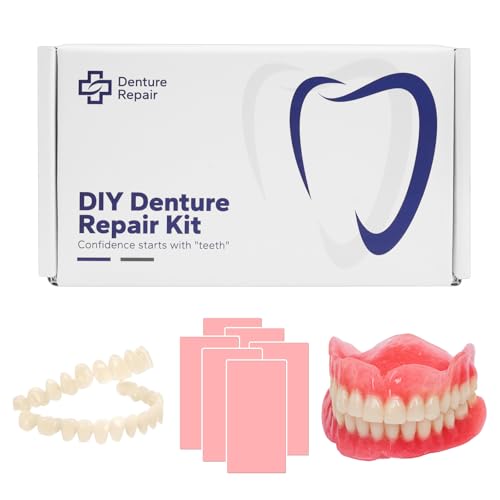 Do It Yourself Dentures Fake -Teeth Top and Bottom Temporary Teeth - Denture Kit for Women and Men - Create Your Perfect Smile at Home