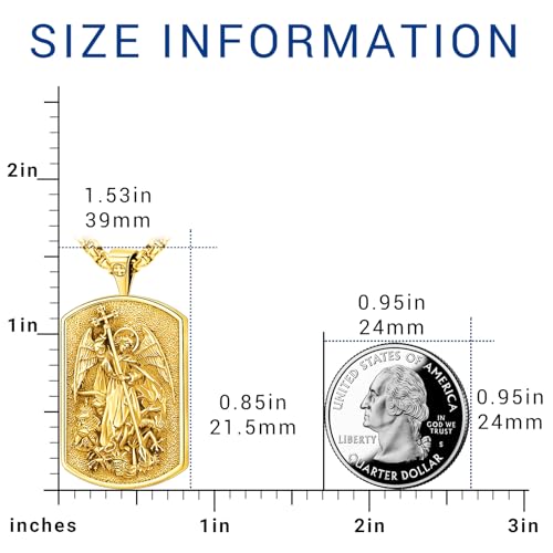 Eusense St Michael Necklace for Men Women Gold Sterling Silver 925 Saint Christopher Pendant Virgin Mary Miraculous Medalla de Praying Hand San Benito Benedict Jewelry4