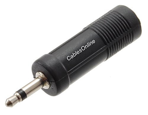CablesOnline 2-Pack 1/4\" (6.3mm) Stereo TRS Female to 3.5mm (1/8\") Mono TS Male Audio Adapters, AV-A30-2