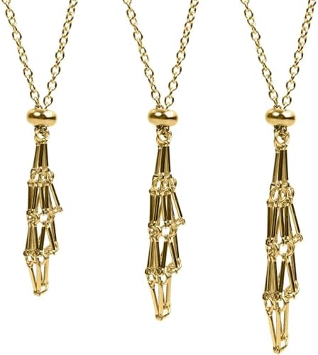 3PCS Crystal Holder Necklaces Stainless Steel Cage for Stone Adjustable Natural Crystal Cage Necklace Holder Necklace Quartz Natural Gemstone Jewelry for Women Men image 5