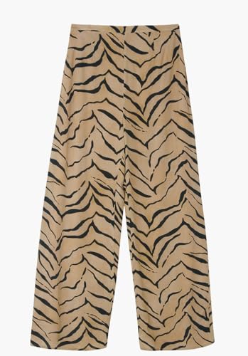 Pantalon large tigre Lily and Lionel marron pour femme élégante