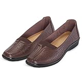 Collections Etc Stylish Slip-On Comfort Shoes with Padded Insoles Brown