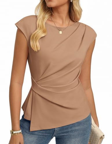 Hauts Femme Style Chemisier Manches Papillon Romantique et Col Cache-Cœur Fluide d'Été