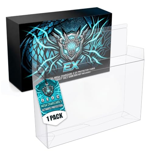 DEDC 1 Pack Clear PET Protector Case Compatible with Mega Charizard X EX and 151 UPC 0.7mm Extra Thick Plastic Display Box