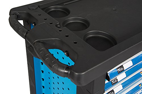 Bison Kraft Werkzeuge Werkzeugwagen Werkstattwagen blau abschließbar - gefüllt mit Werkzeug 154 teilig, 6 Schubladen – Bild 4