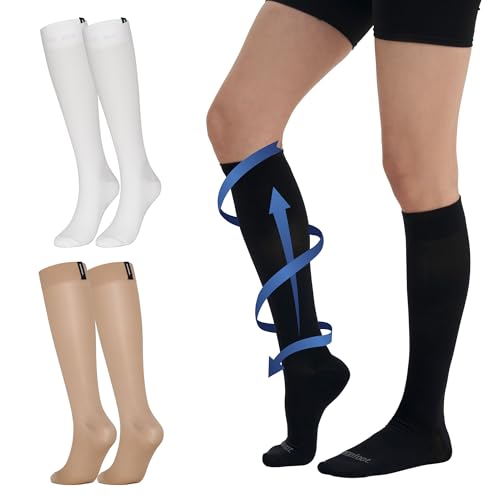 Image of MONFOOT Men's /Women's 3Pairs Compression Socks 15-20mmHg Better Circulation