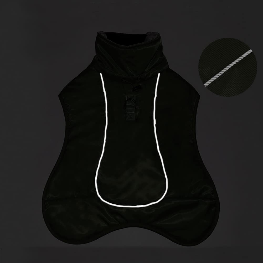 Manteaux pour Chien Imperméable Coupe Hiver Bandes Réfléchissantes Veste pour Chiens de Taille Moyenne avec Trou de Harnais Chiot de Compagnie Temps Froid Tenue Vêtements Gilet (4XL, Vert)