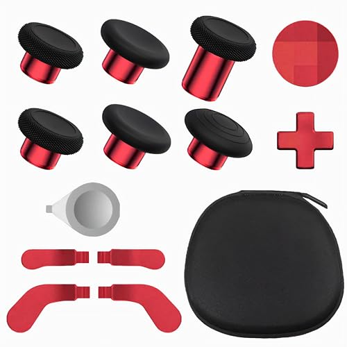 Image of Elite Series 2 Gaming Controller Accessories Kit with Thumbsticks, D-Pads, Paddles, Trigger Buttons for Xbox One Elite Series 2 Core (Red)