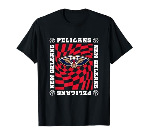 NBA New Orleans Pelicans Retro Checkerboard Wave T-Shirt