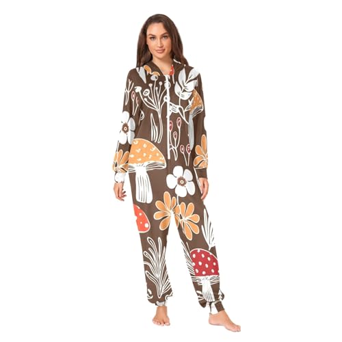 Amazon.com: RPLIFE Adult Onesie Pajamas, Whimsy Mushroom Garden