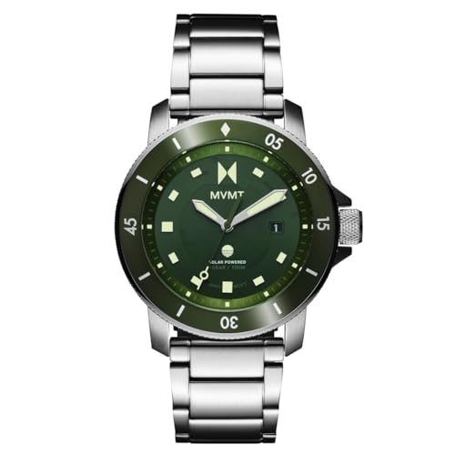 Montre solaire homme MVMT Cali Diver étanche 100m en vert 40mm