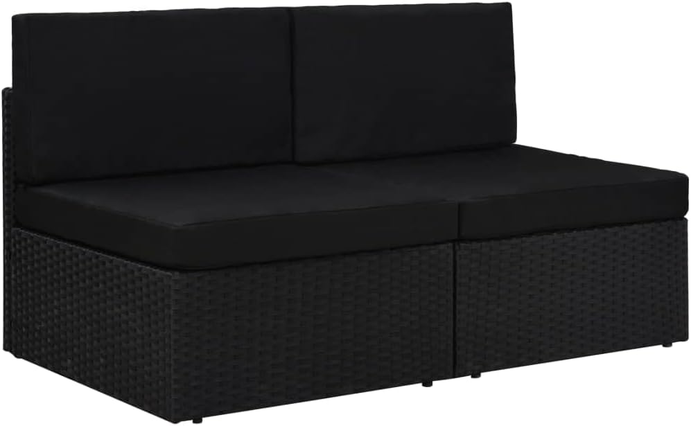 vidaXL Canapé Sectionnel 2 Places Sofa de Jardin Canapé de Terrasse