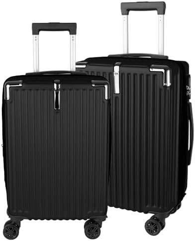 Kit 2 Malas de Viagem Bordo Expansível 10kg p/pp rodas 360º, Pret...