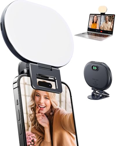 Weilisi Rechargeable Selfie Light, Phone Light with 3 Lighting Mode/10 Brightness Level, Portable Phone Ring Light for Selfie, Makeup, Tiktok, Live Stream, Clip on Video Light for iPhone/Android/ipad