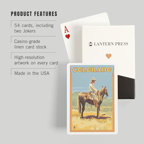 52 Naipes de Poker Cowboy Colorado para Adultos miniatura 3