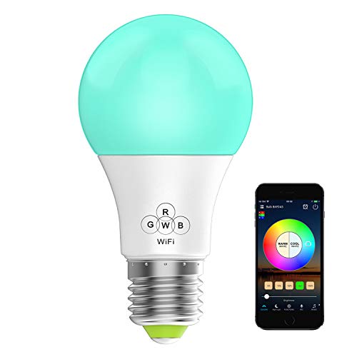 Konxie LED WiFi Smart Lights Bulb, Compatible with Alexa and Google Assistant and IFTTT,e27 a19 RGBW Edison Bulb, No Hub Required, Music Mode,Sunrise, Sunset Mode
