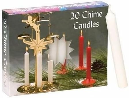 Biedermann & Sons 2-Hour Long Burning Unscented Tree or Chime Candles, White, 4 Inch Tall - Set of 20