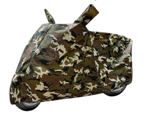 Image of Auto Hub Waterproof Bike Cover Compatible with Hero HF Dawn Dustproof, UV Protection Two Wheeler Bike HF Dawn Cover - Army Print
