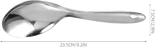 Miniatura 7 de Kichvoe Cuchara de arroz, 3 piezas, cuchara de arroz de acero inoxidable, cuchara de servir de metal, utensilios de cocina, cucharón de sopa,
