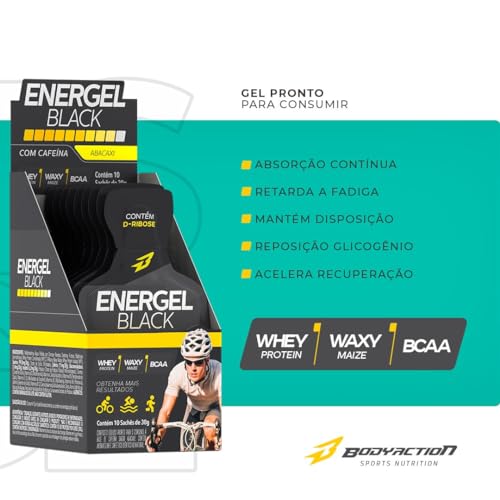 Energel Black 10 Sachês Sabor Limão Bodyaction