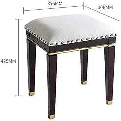 Bancs de Piano, Coussin de Tabouret, bancs de Clavier de Piano rembourrés, Tabouret de Chaussures en Bois de Salon, Repose-Pieds, Blanc (Blanc) – Image 2