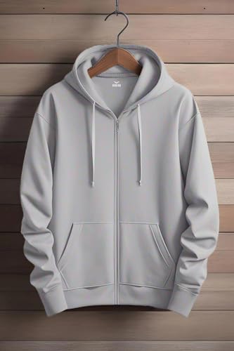 Image of Nobero Classic Zipper Hoodie for Men | Zip Up Hoodies for Men | Regular Fit | Full Zip Closure | Drawstring Hood | Zipped Hooded Sweatshirt | Cotton Rich Zipper Fleece Hoodie