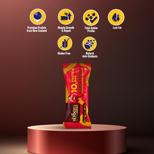Image of STROOM Asia's First Centre Filled Protein Bars | 10g Protein (6 Bars, 45 Grams Each) | Exotic Mango Coconut | Protein Bars Muscle Growth & Repair | Fibre Rich | No Added Sugar