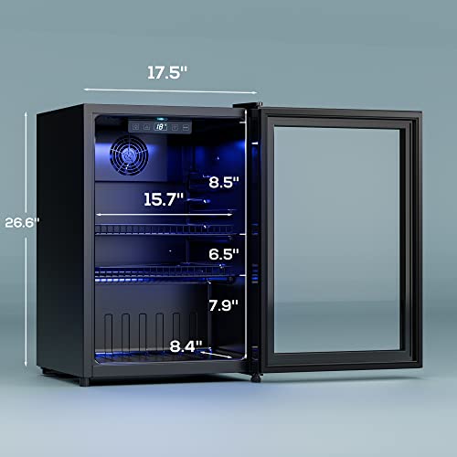 Manastin MSBRSL Beverage Refrigerator Cooler Freestanding Mini Fridge Cooler With Glass Door, Adjustable Shelves & Digital Temperature Display thumb #6