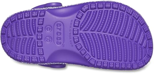 Image of Crocs Kids Classic Glitter Clogs, Neon Purple /Multi, 7 US Unisex Toddler, Neon Purple /Multi, 7 Toddler