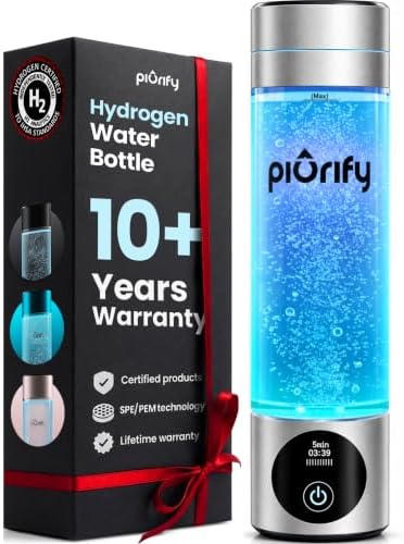 SPE/PEM Hydrogen Water Bottle Generator - Concentration Up to 4100+ PPB - Portable Athletic Performance - Certified Hydration System