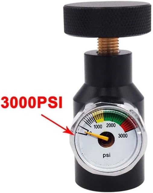 Paintball Co2 Fill Adapter Compressed Air Fill Station Remote On or Off ASA Adapter with 3000psi Gauge