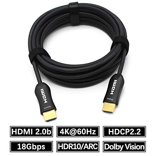 MavisLink HDMI Cable Fiber Optic 100ft 4K 60Hz HDMI2.0b 18Gbps HDR10 ARC HDCP2.2 YUV4:4:4/4:2:2/4:2:0 Slim Flexible for HDTV/Game Console/Projector/Home Theatre