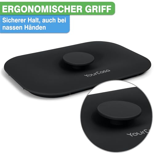 YourCasa Biomülleimer Küche 5L - Komposteimer für alltäglichen Biomüll Behälter - Spülmaschinenfest - Geruchsdicht mit Sieb & ergonomischen Griff - Bio Mülleimer Klein Komposter Bioeimer (Schwarz)