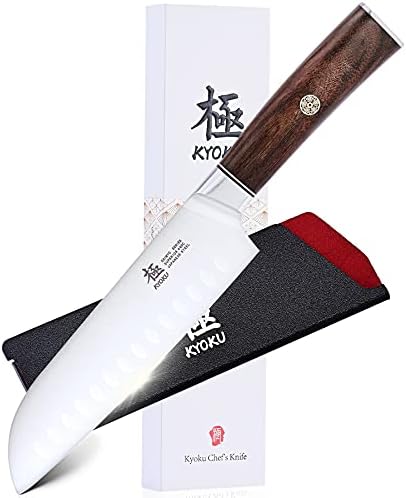 KYOKU 7 Inch Santoku Knife – Daimyo Series – Asian Knife Japanese Chef Knife with Ergonomic Rosewood Handle, & Mosaic Pin – Japanese 440C Stainless Steel Kitchen Knife with Sheath & Case KYOKU 7 Inch Santoku Knife – Daimyo Series – Asian Knife Japanese Chef Knife with Ergonomic Rosewood Handle, & Mosaic Pin – Japanese 440C Stainless Steel Kitchen Knife with Sheath & Case