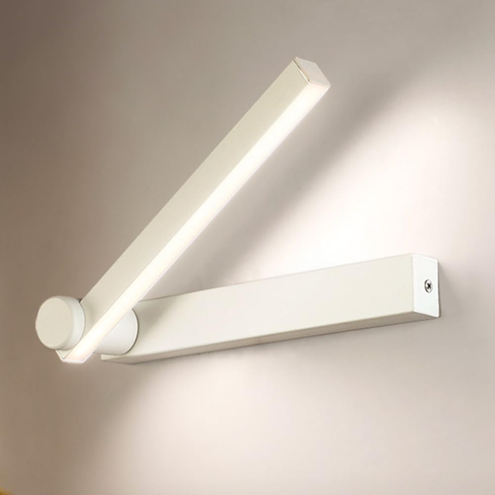 Lampe De Lecture De Chevet Linéaire, Luminaire Mural Moderne À Led 5W, Appliques Murales En Métal Avec Abat-Jour En Acrylique Blanc, Luminaires Muraux Simples À Longue Barre Pour Chambre À Cou