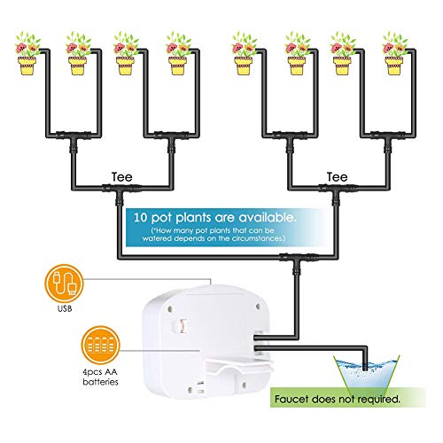 Water Computer Water Timer DIY Micro Automatic Drip Irrigation Kit Irrigation System Self Watering System with Water Timer with 10M Tube Kits Fit Potted Plants Indoor